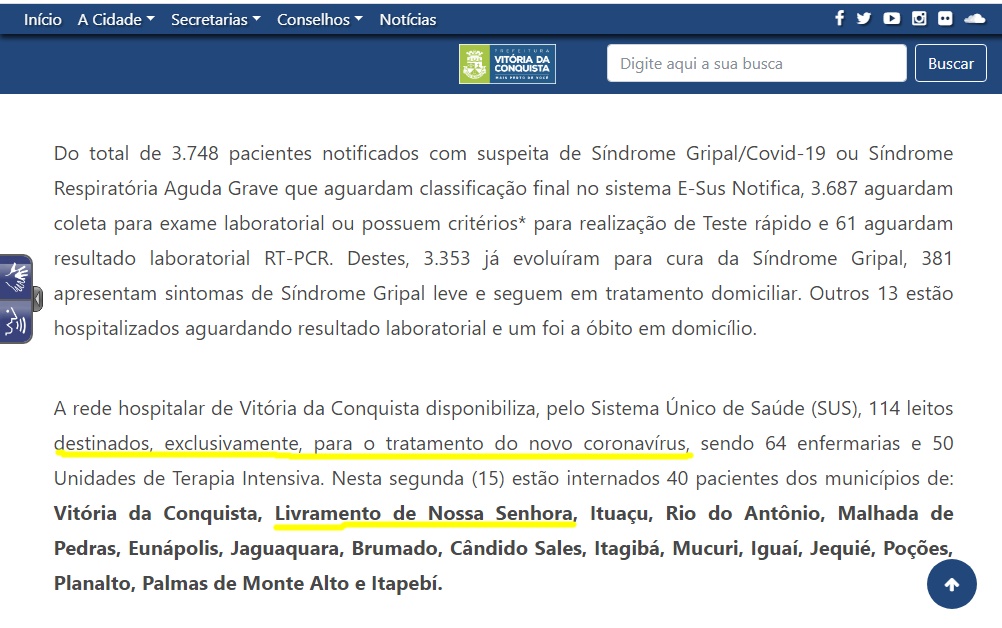 Livramento registra um aumento de 225% de casos de Covid-19 no mês de junho