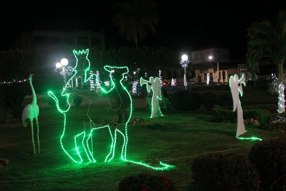 Luzes de natal encantam na praça Dom Hélio Pascoal 