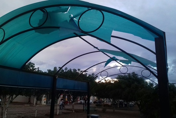 Forte vendaval acompanhado de leve chuva deixa rastro de destriuição em Livramento