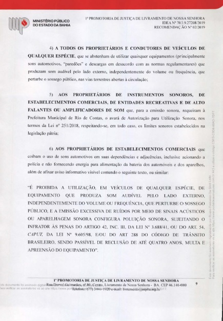 Ministério Público da Bahia faz recomendações em relação ao carnaval de Rio de Contas 