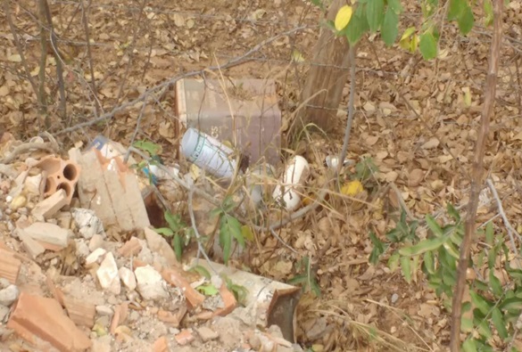 Embalagens vazias de agrotóxicos estão sendo descartadas em estradas vicinais na zona rural de Livramento