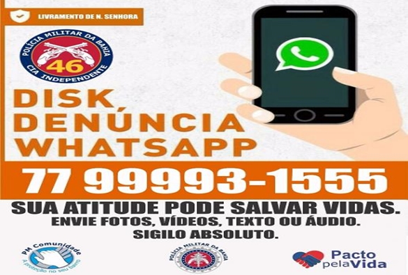 Livramento: 46ª CIPM lança disk denúncia via whatsapp