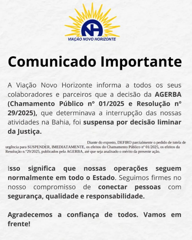 Novo Horizonte continuará operando na Bahia após decisão da Justiça
