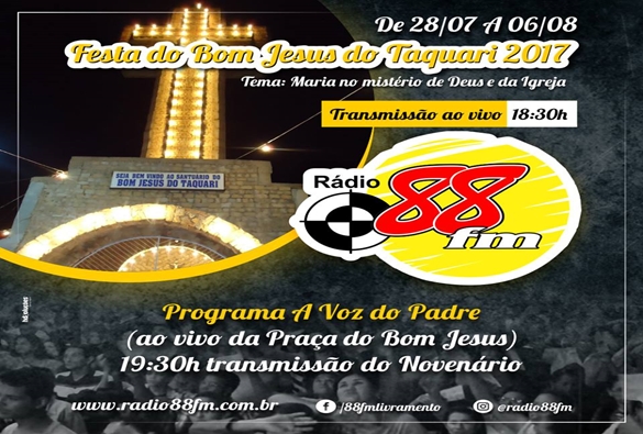 Festejos em louvor ao Bom Jesus do Taquari dão inicio hoje