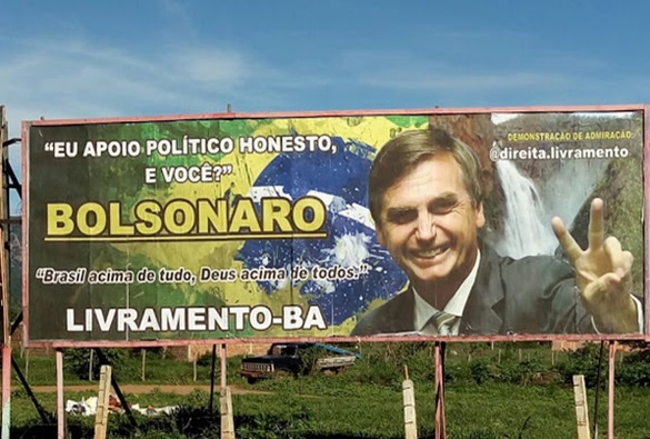 Depois de PT e PSOL, Rede pede remoção de outdoor de Bolsonaro na Bahia