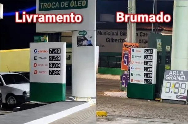 Diferença entre preço de gasolina em Brumado e Livramento chama atenção nas redes sociais 