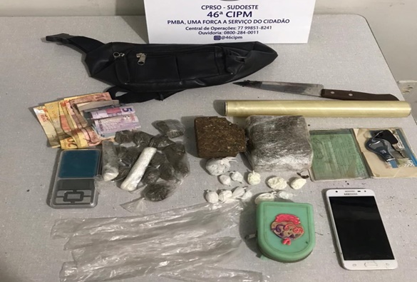 Homem é conduzido a Delegacia por tráfico de drogas em Livramento