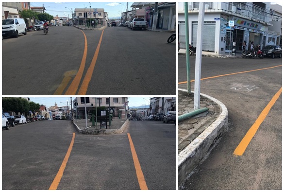 Faixas contínuas foram pintadas nas principais avenidas de Livramento  