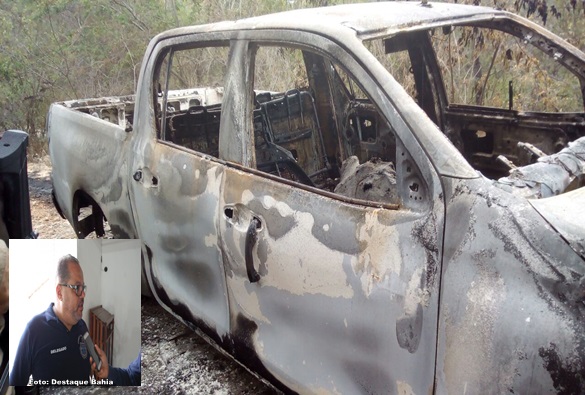 Equipe da DRACO encontra veículo do delegado Marcos Torres carbonizado com um corpo em seu interior