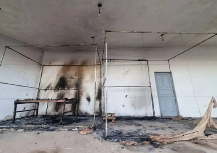 Incêndio destrói cenário de quadrilha junina em comunidade rural de Dom Basílio