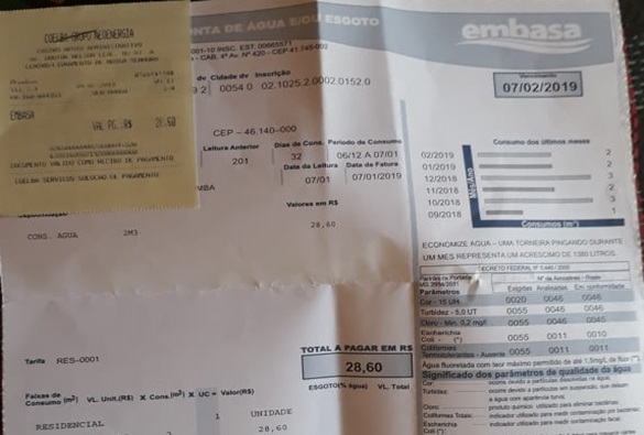 Mesmo com contas pagas Embasa suspende fornecimento de água de consumidora livramentense