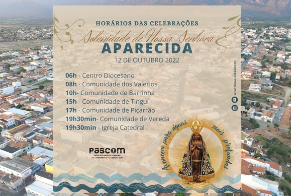 Fiéis celebram a Padroeira do Brasil, Nossa Senhora Aparecida, em Livramento