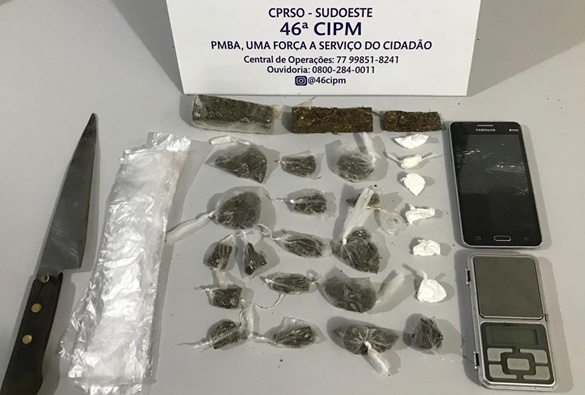 Homem é conduzido a delegacia por tráfico de entorpecentes em Livramento