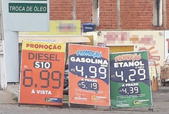 Preço da gasolina cai pra R$4,99 em Livramento