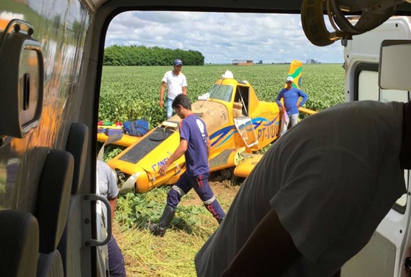 Aeronave cai em plantação de soja no interior da Bahia 
