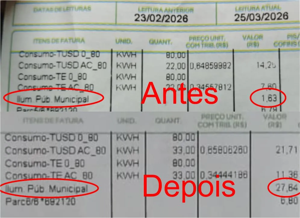 Cresce insatisfação em Brumado com aumento da Taxa de Iluminação Pública 