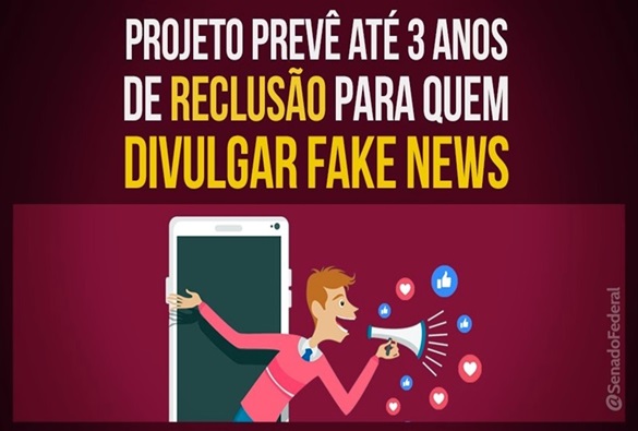 Divulgação de 'fake news' pode passar a ser punida com até três anos de reclusão
