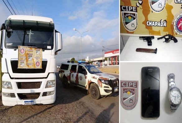 Assaltantes morrem em confronto com a Cipe Chapada; PMs recuperam carreta roubada