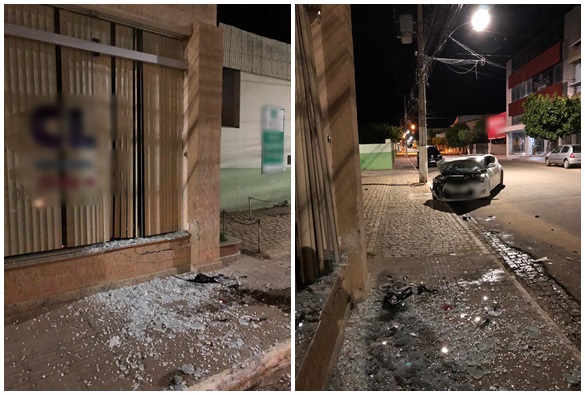 Motorista perde controle de carro e colide em parede de clínica em Livramento