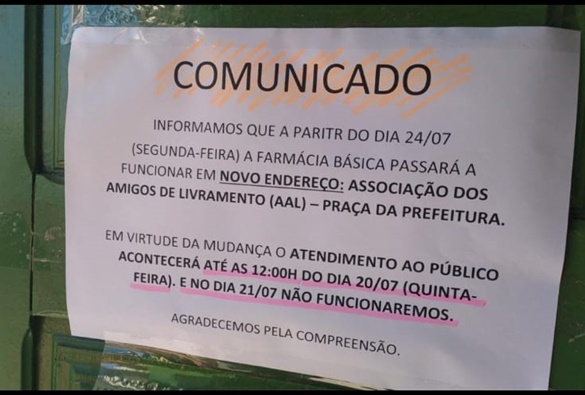 Livramento: Farmácia Básica muda para novo endereço