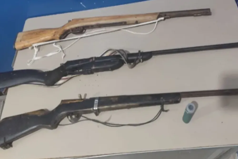 Homem é preso por violência doméstica e tem arsenal descoberto em Oliveira dos Brejinhos