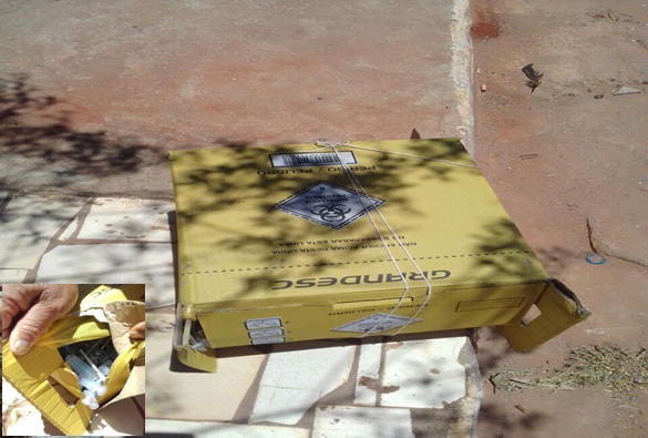 Livramento: Caixa com material hospitalar utilizado é encontrada em plena via pública