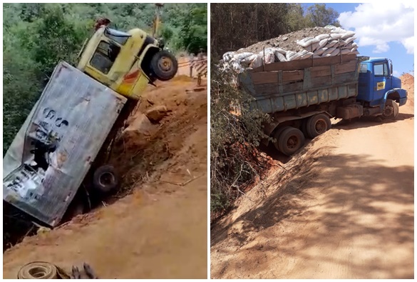 Veículos caem em ribanceira próximo ao Distrito de São Timóteo 