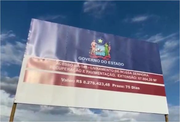 Livramento ganha obra de recapeamento de trecho da BA-148 e asfaltamento de ruas 