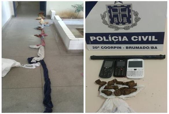 Brumado: Policia Civil impede tentativa de fuga e apreende drogas e armas na carceragem da 20ª Coorpin