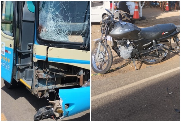 Motociclista morre após colisão com ônibus na BA-152