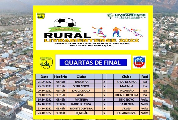 Divulgada tabela das quartas de final pelo “Campeonato Rural Livramentense”