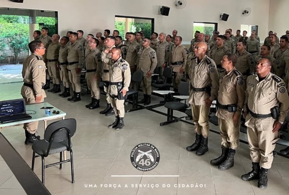 Major PM Wagner Rocha realizou Parada Militar com todo o efetivo da 46ª CIPM
